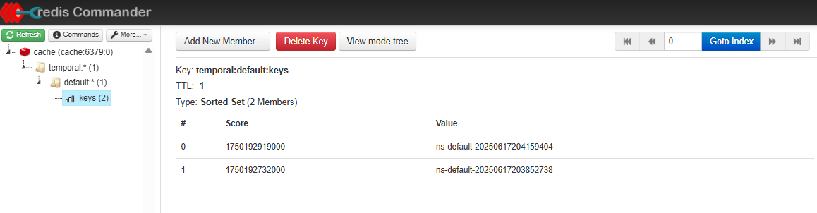 redis commander keys