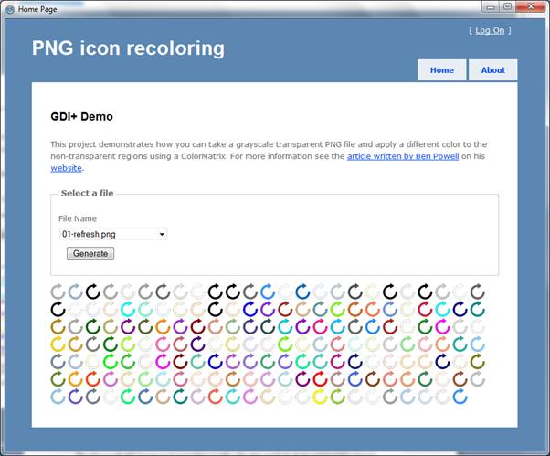 output result example