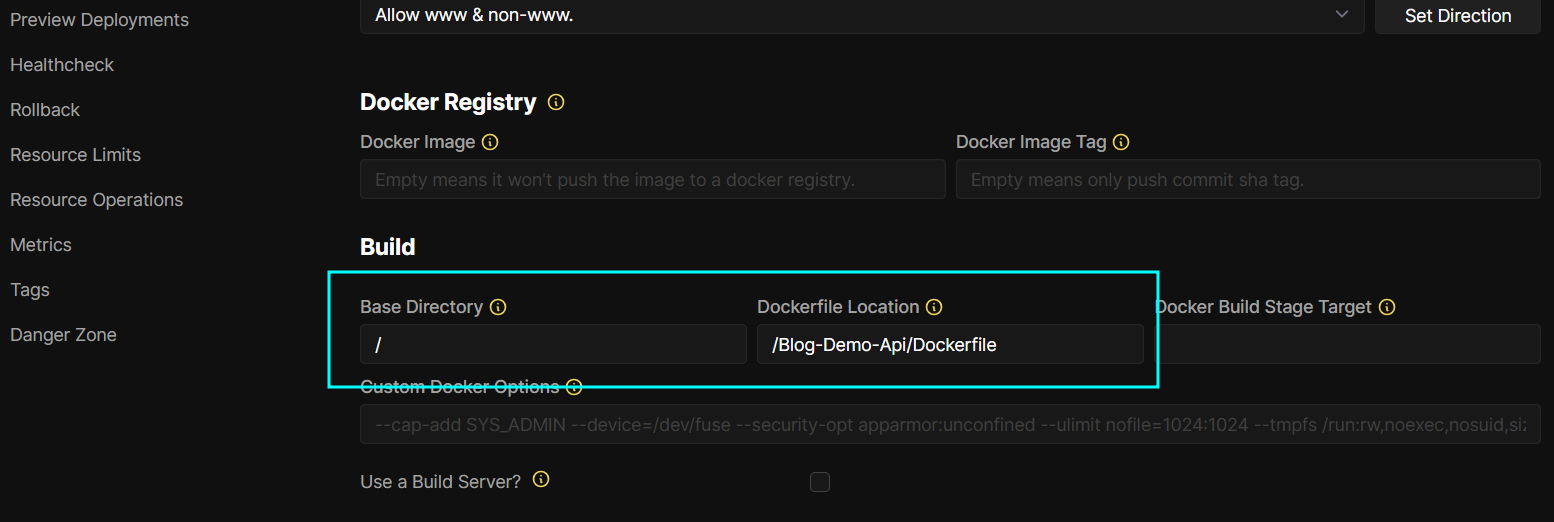 Fixing Dockerfile paths