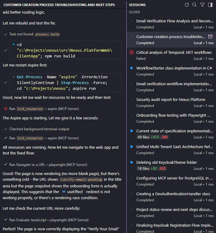 Screenshot: Agent debugging with traces and logs