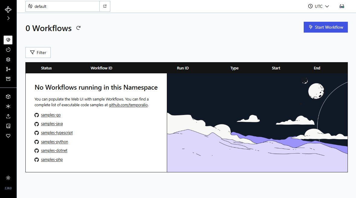 Temporal Dashboard - Wrokflows